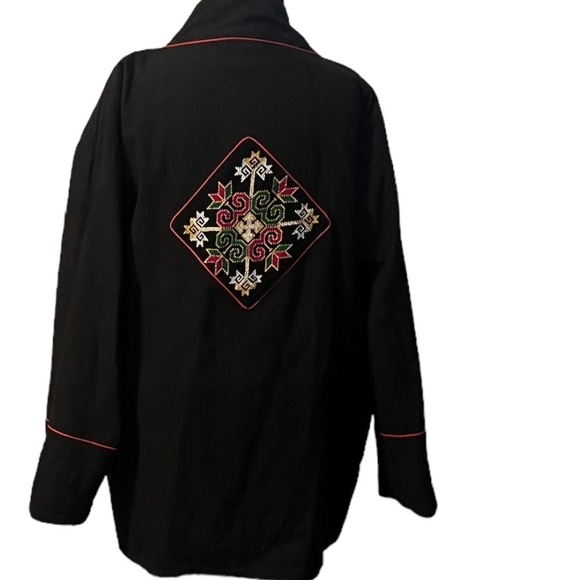 Vintage Handmade Kimono Jacket Embroidered Pattern Double Sided, One Size - Picture 4 of 11